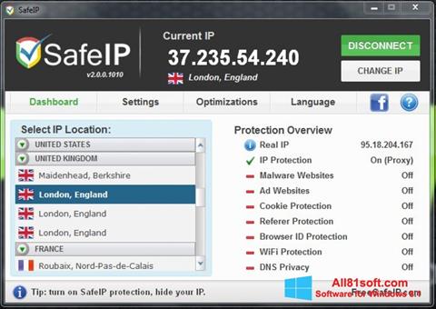 Screenshot SafeIP Windows 8.1
