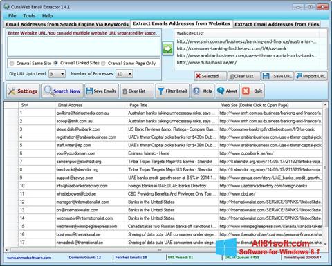 Screenshot eMail Extractor Windows 8.1