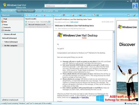 Screenshot Windows Live Mail Windows 8.1