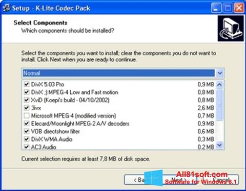 Screenshot K-Lite Mega Codec Pack Windows 8.1