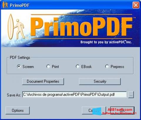 Screenshot PrimoPDF Windows 8.1