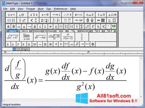 Screenshot MathType Windows 8.1